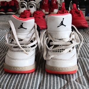 Kids White and Red Sneakers